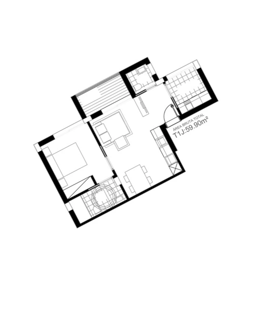 Apartamento T1 para Venda em São Martinho Planta 1
