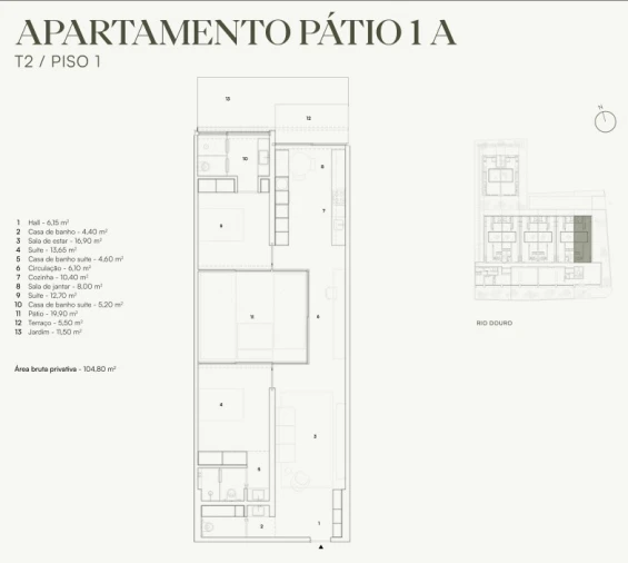 Apartamento T2 para Venda em Lordelo do Ouro e Massarelos Planta 1