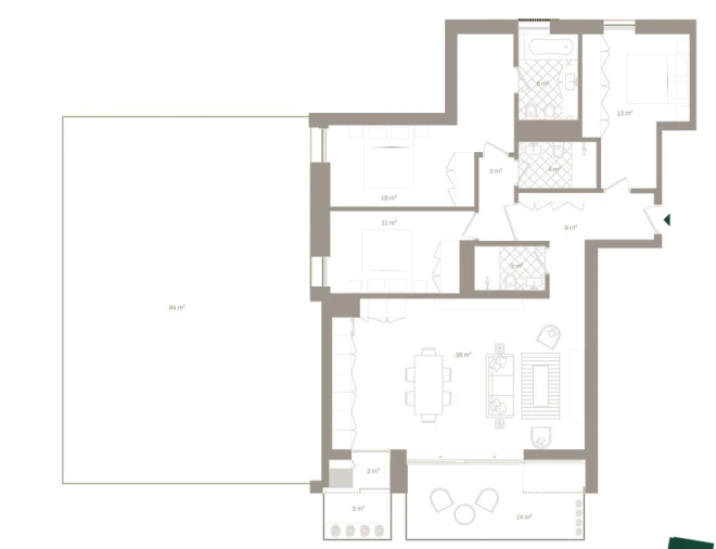 Apartamento T3 para Venda em Santa Marinha e São Pedro da Afurada Planta 1