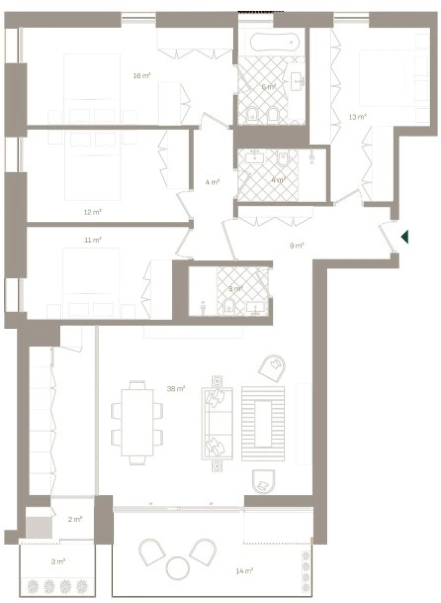 Apartamento T4 para Venda em Santa Marinha e São Pedro da Afurada Planta 1