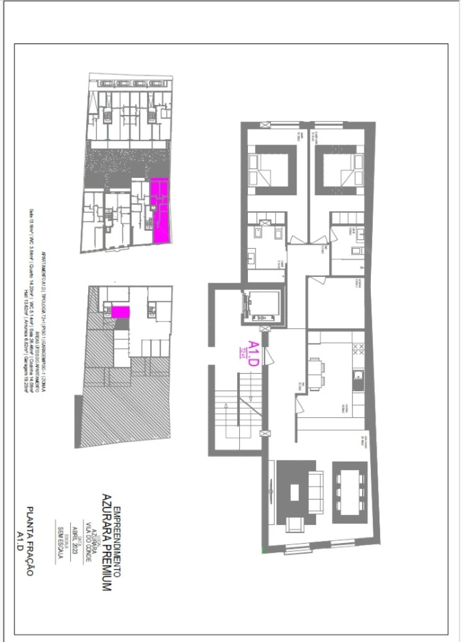 Apartamento T2 para Venda em Azurara Planta 1