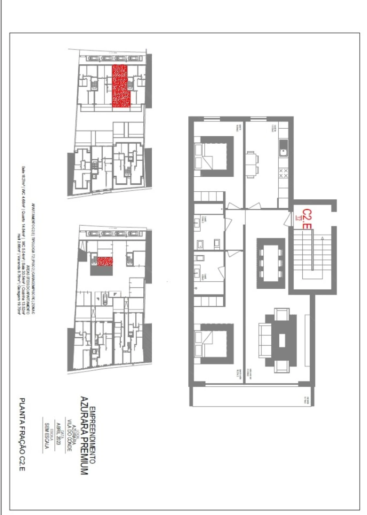 Apartamento T2 para Venda em Azurara Planta 2