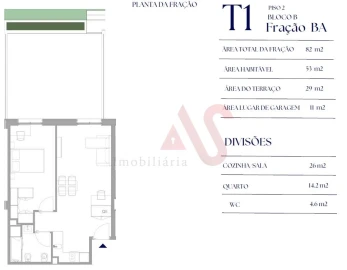 Apartamento T1 para Venda em Paranhos