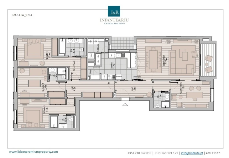 Apartamento T4 para Venda em Avenidas Novas Planta 1