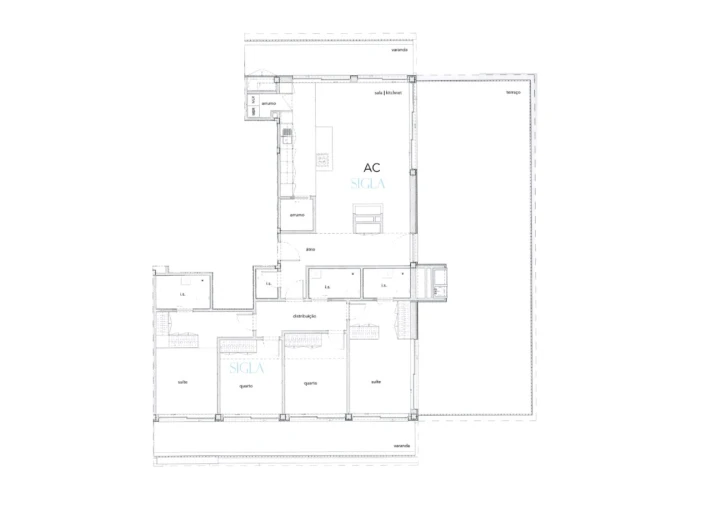 Apartamento T4 para Venda em Canidelo Planta 1