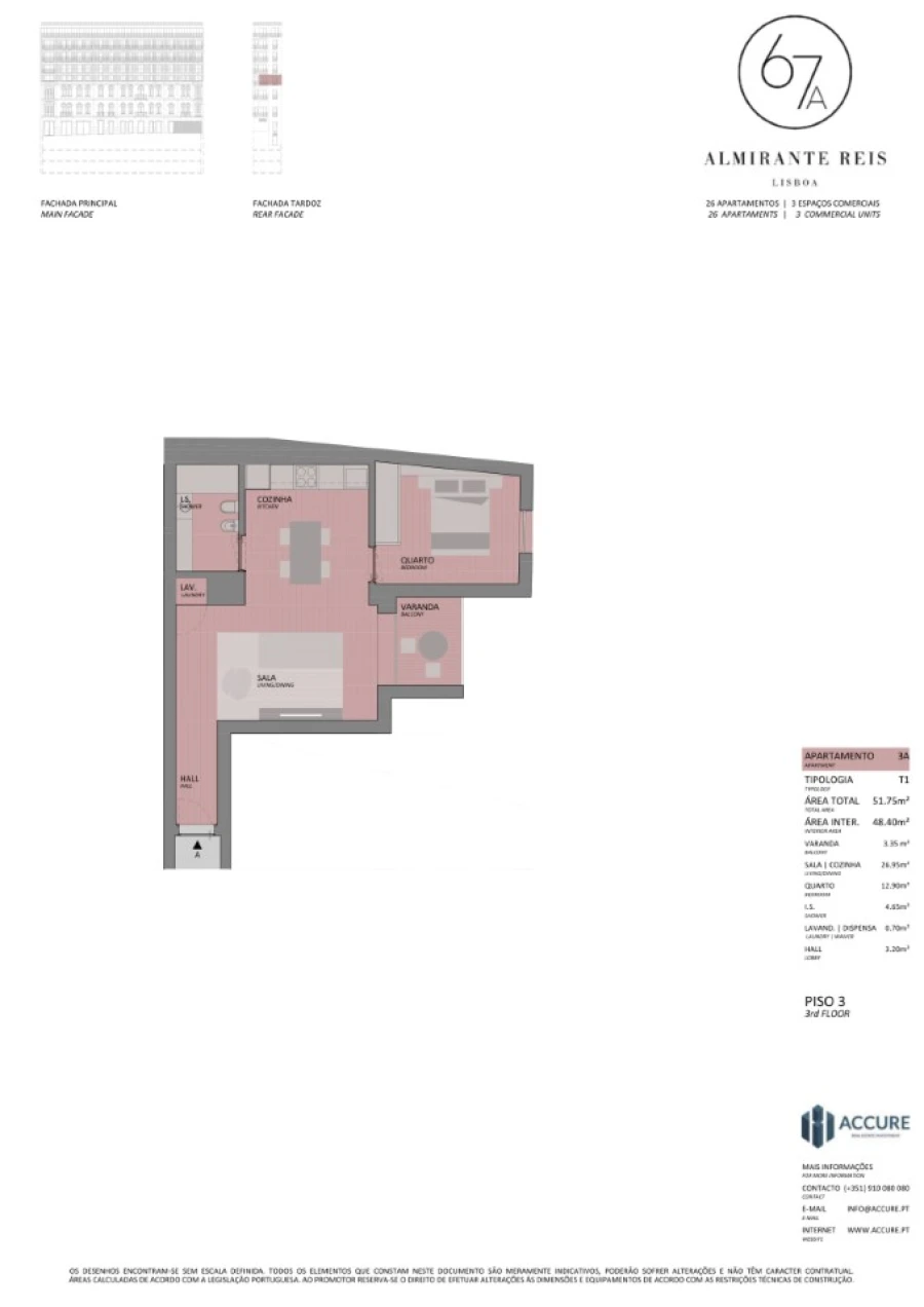 Apartamento T1 para Venda em Arroios Planta 1