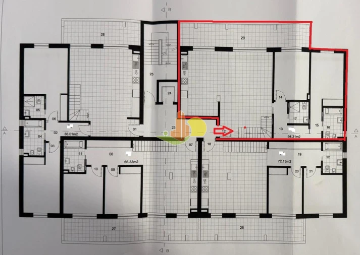 Apartamento T4 para Venda em Tavarede Planta 1