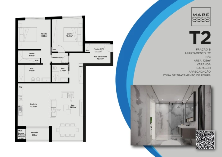 Apartamento T2 para Venda em Gafanha da Nazaré Planta 1