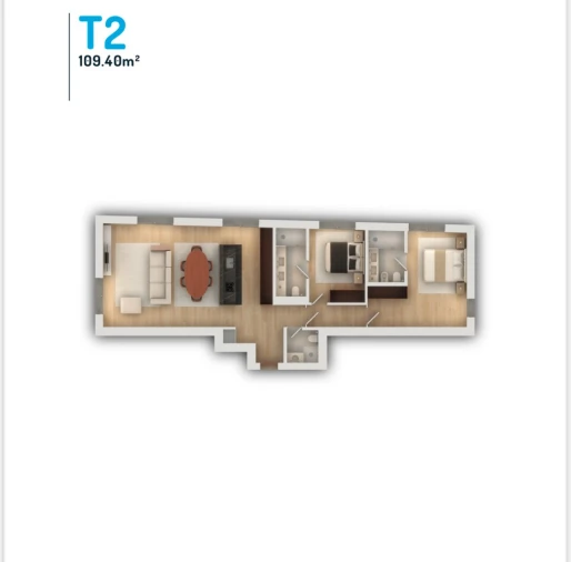 Apartamento T2 para Venda em Vila do Conde Planta 1