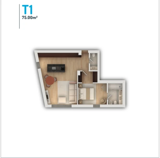 Apartamento T1 para Venda em Vila do Conde Planta 1
