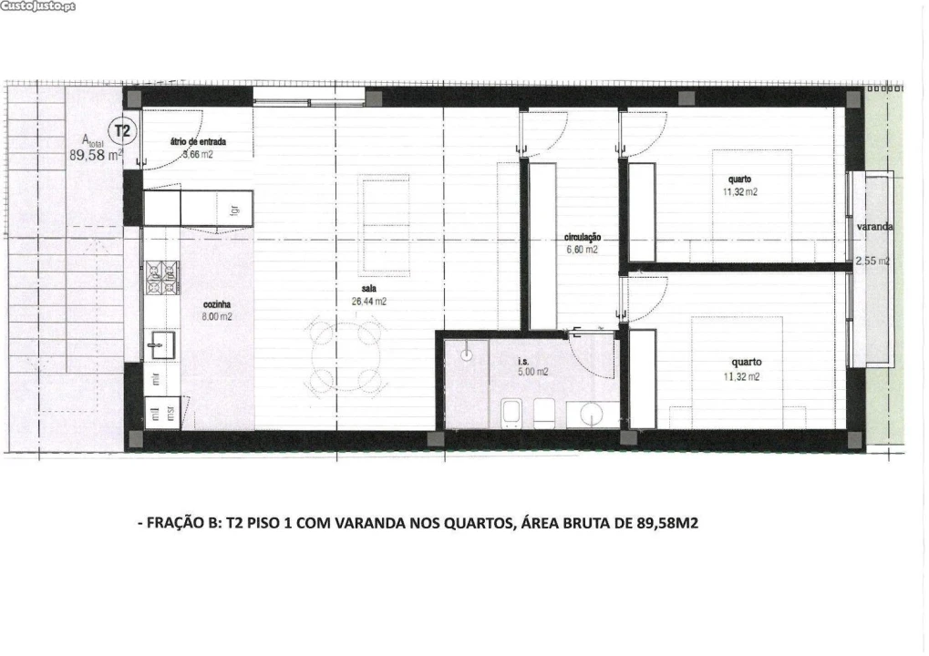 Apartamento T2 para Venda em Custóias, Leça do Balio e Guifões Foto 5