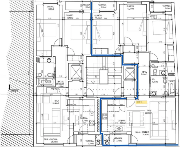 Apartamento T3 para Venda em Corroios Planta 1