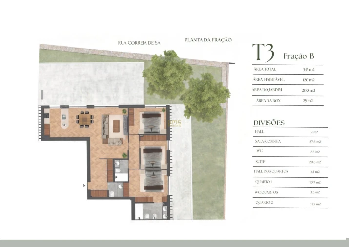 Apartamento T3 para Venda em Lordelo do Ouro e Massarelos Planta 1
