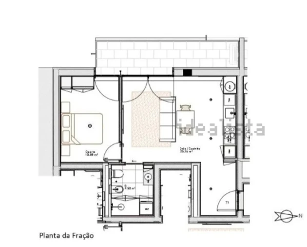 Apartamento T1 para Venda em Paranhos Planta 1