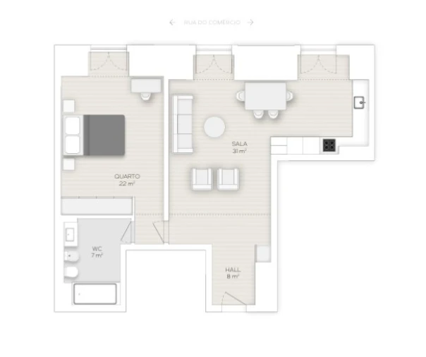Apartamento T1 para Venda em Santa Maria Maior Planta 1