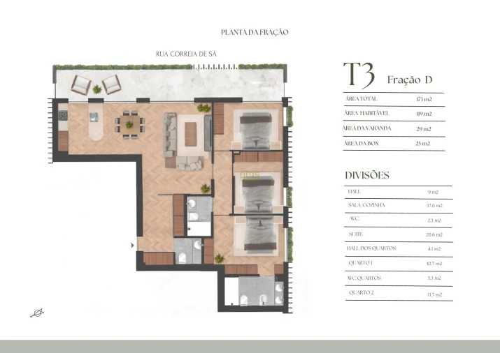 Apartamento T3 para Venda em Lordelo do Ouro e Massarelos Planta 1