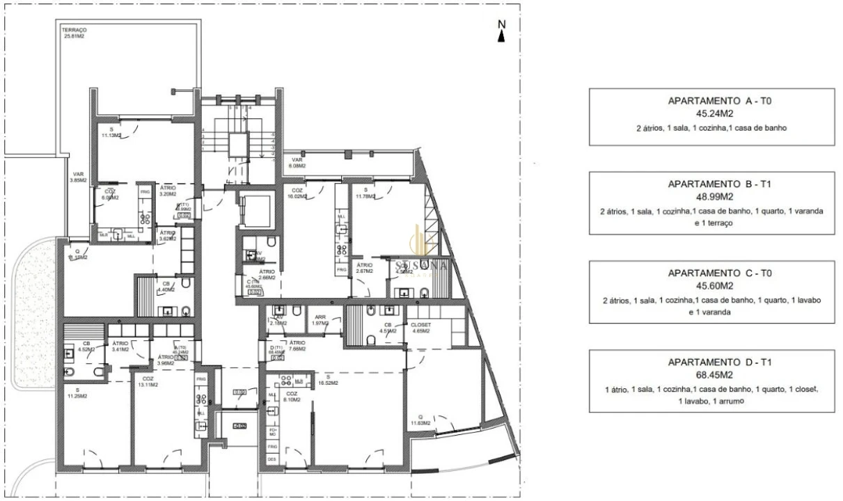 Apartamento T1 para Venda em Viseu Foto 4