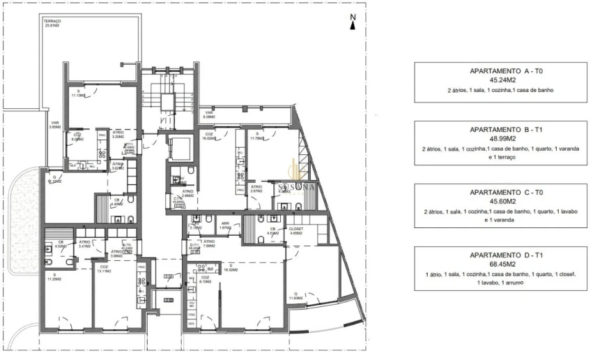 Apartamento T1 para Venda em Viseu Foto 4