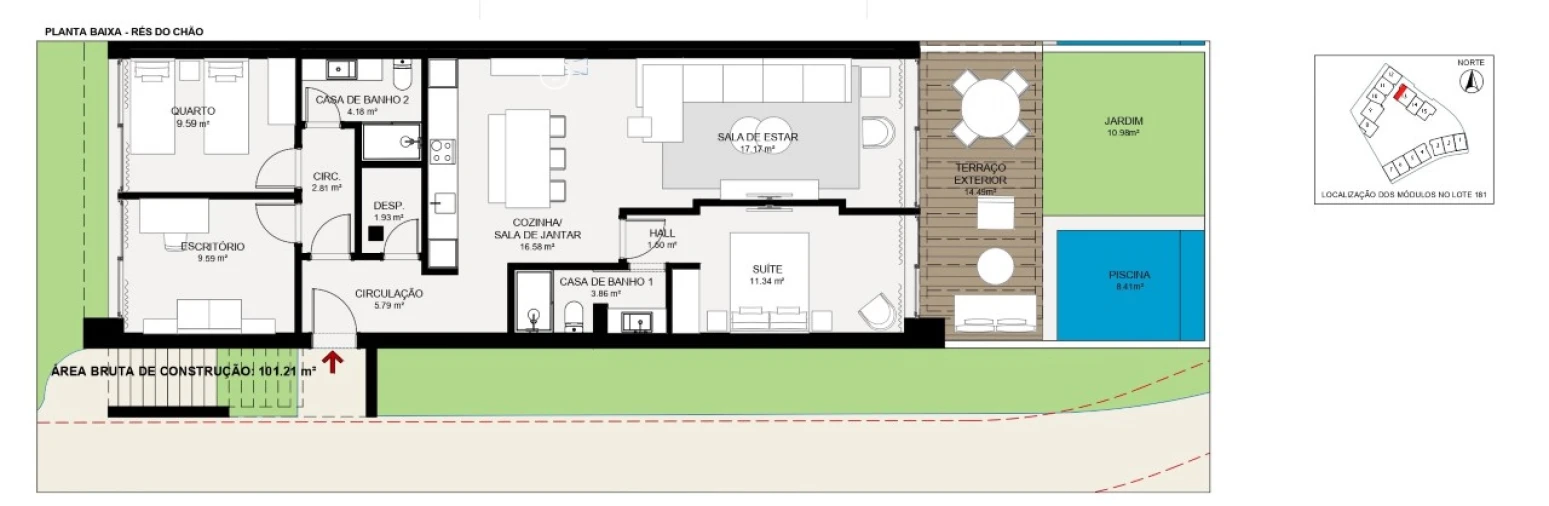 Apartamento T3 para Venda em Porto Covo Planta 1