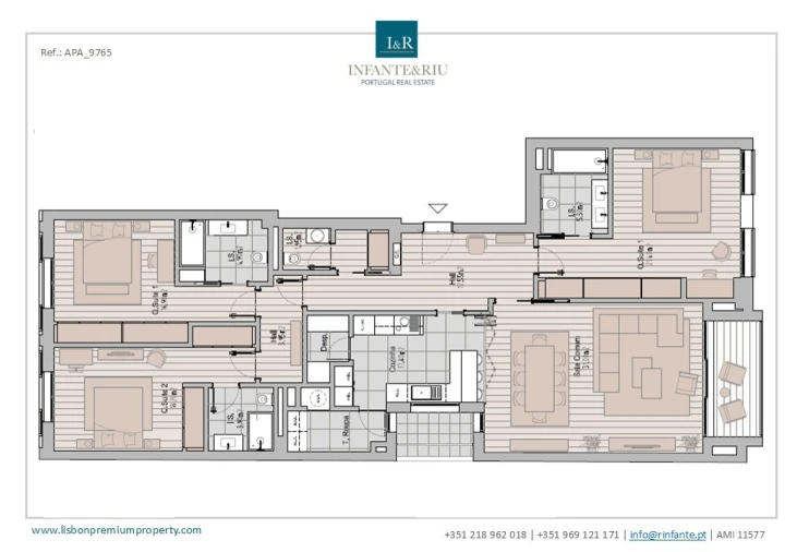 Apartamento T3 para Venda em Avenidas Novas Planta 1