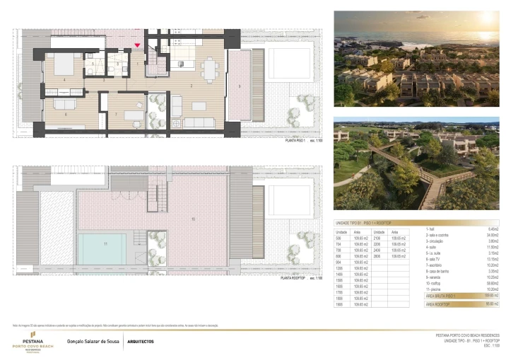 Apartamento T2 para Venda em Porto Covo Planta 1