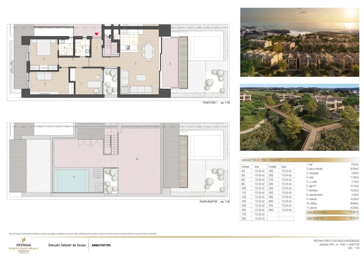 Apartamento T2 para Venda em Porto Covo Planta 1
