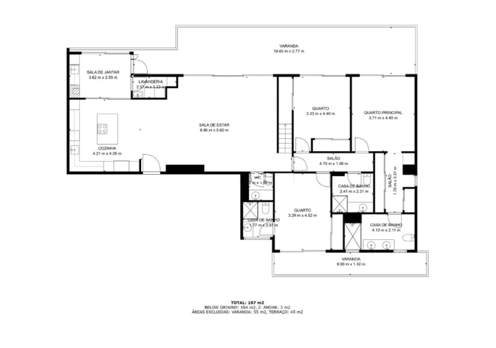 Apartamento T3 para Venda em Caniço Planta 2