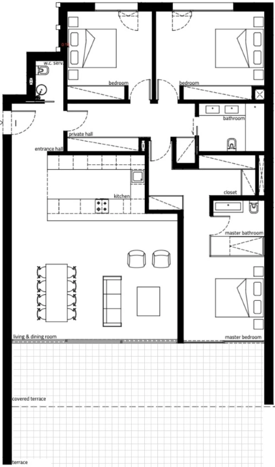 Apartamento T3 para Venda em Lagos (São Sebastião e Santa Maria) Planta 1