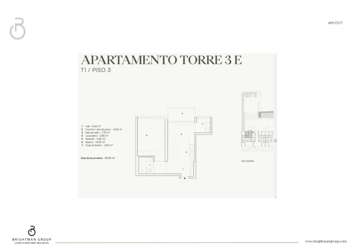 Apartamento T1 para Venda em Lordelo do Ouro e Massarelos Planta 1