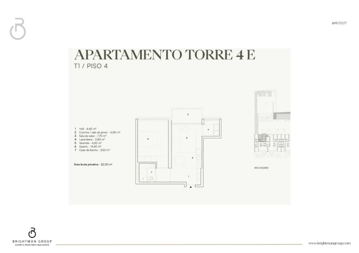 Apartamento T1 para Venda em Lordelo do Ouro e Massarelos Planta 1