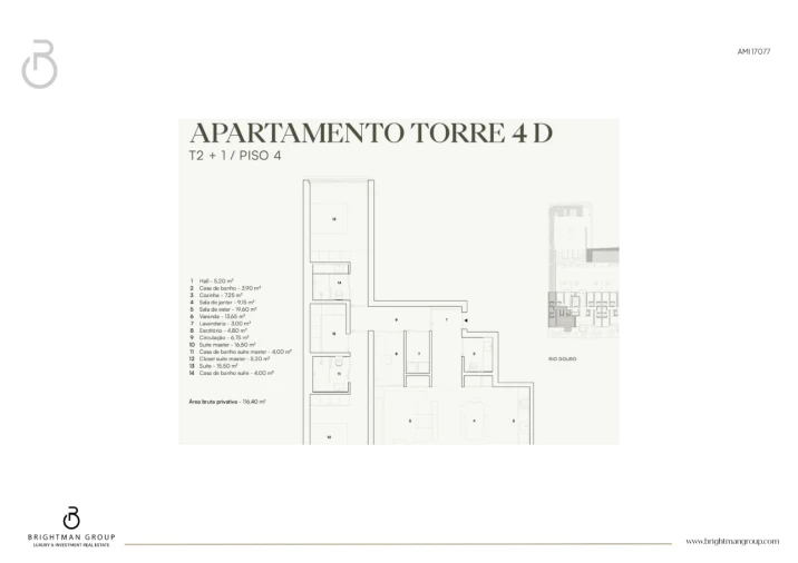 Apartamento T2 para Venda em Lordelo do Ouro e Massarelos Planta 1
