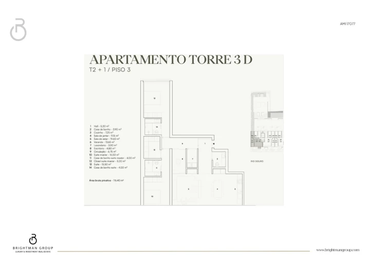Apartamento T2 para Venda em Lordelo do Ouro e Massarelos Planta 1