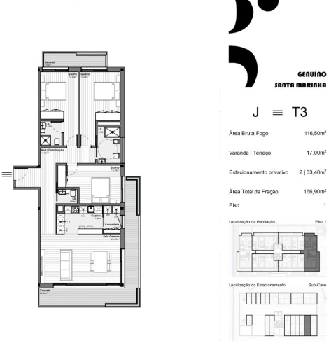 Apartamento T3 para Venda em Santa Marinha e São Pedro da Afurada