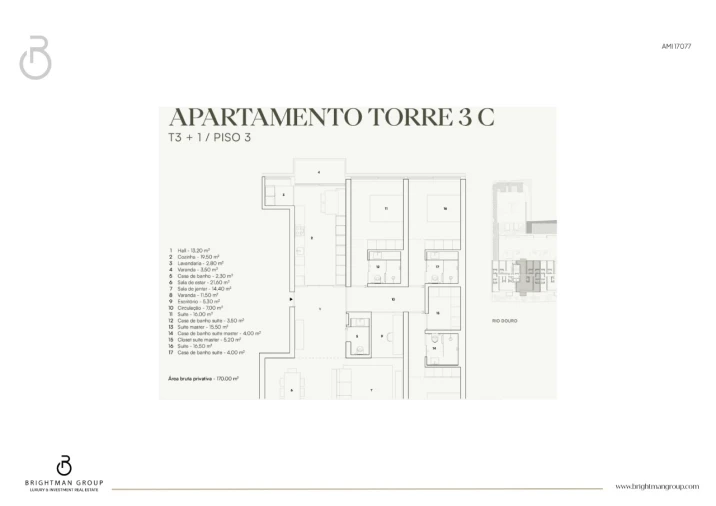 Apartamento T3 para Venda em Lordelo do Ouro e Massarelos Planta 1