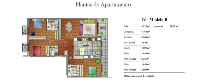 Apartamento T3 para Venda em São Martinho
