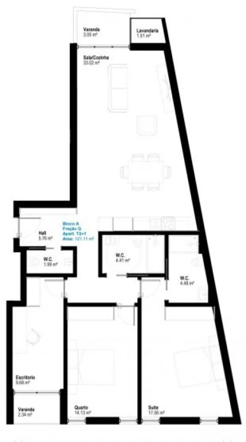 Apartamento T3 para Venda em Esgueira