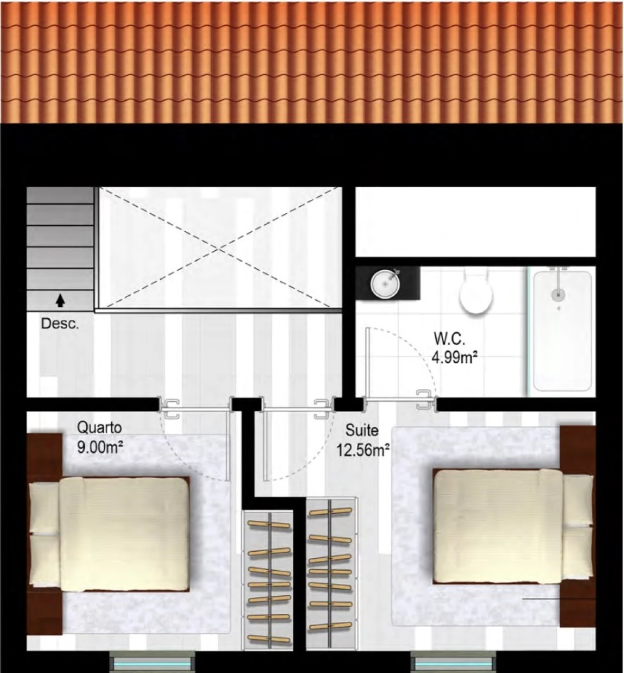 Apartamento T3 para Venda em Glória e Vera Cruz Planta 2