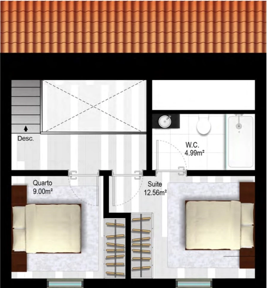 Apartamento T3 para Venda em Glória e Vera Cruz Planta 2