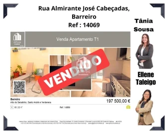 Apartamento T1 para Venda em Alto do Seixalinho, Santo André e Verderena