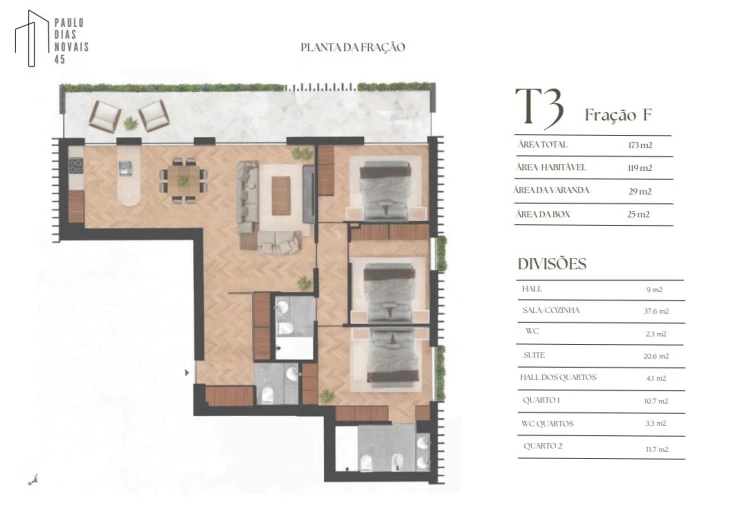 Apartamento T3 para Venda em Lordelo do Ouro e Massarelos Planta 1