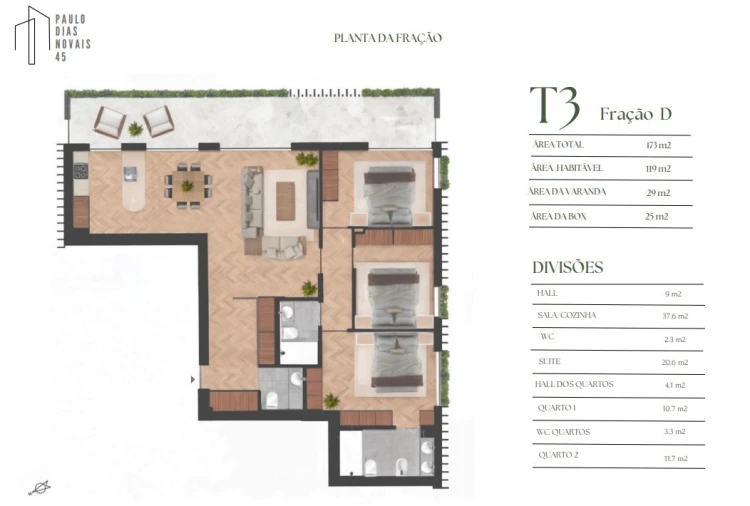 Apartamento T3 para Venda em Lordelo do Ouro e Massarelos Planta 1