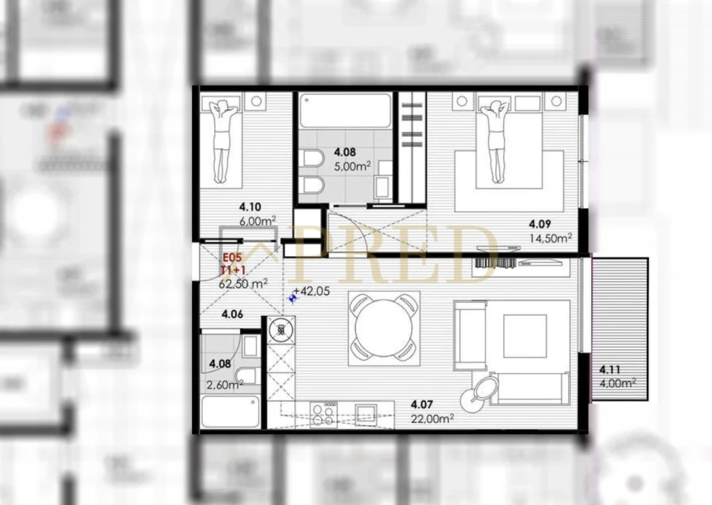 Apartamento T1 para Venda em Canidelo Foto 4