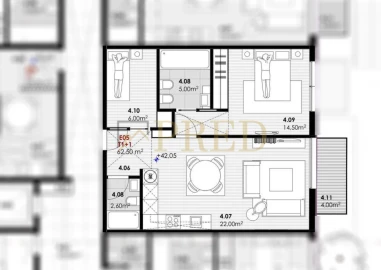 Apartamento T1 para Venda em Canidelo