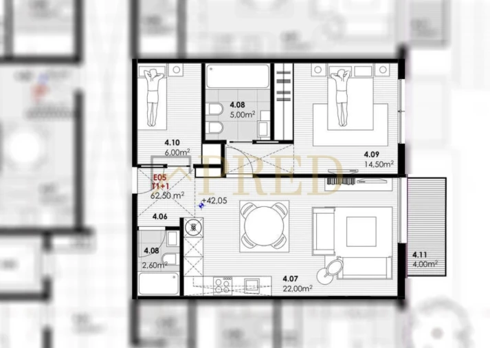Apartamento T1 para Venda em Canidelo Foto 4