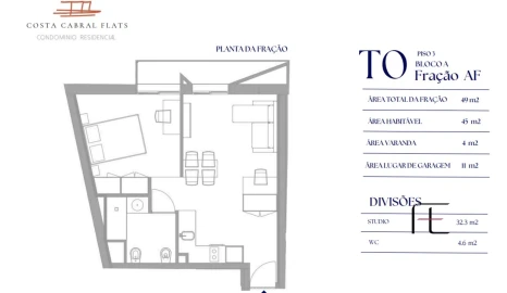 Apartamento T0 para Venda em Paranhos