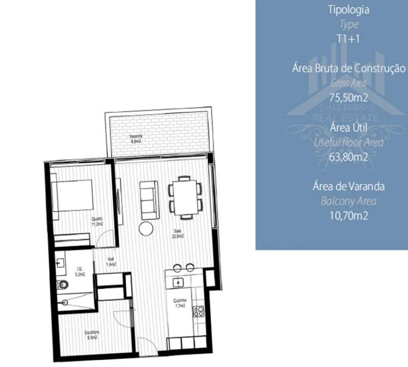 Apartamento T1 para Venda em Paranhos Foto 24
