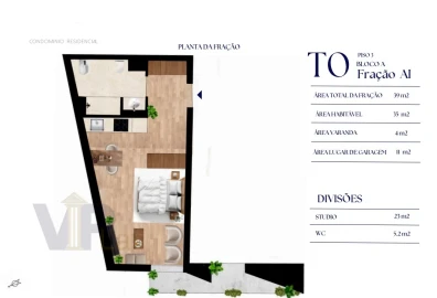 Apartamento T0 para Venda em Paranhos