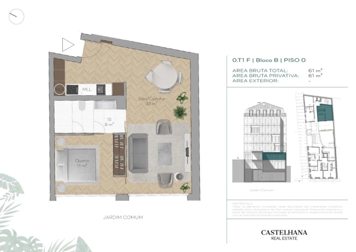 Apartamento T1 para Venda em Santo António Planta 1