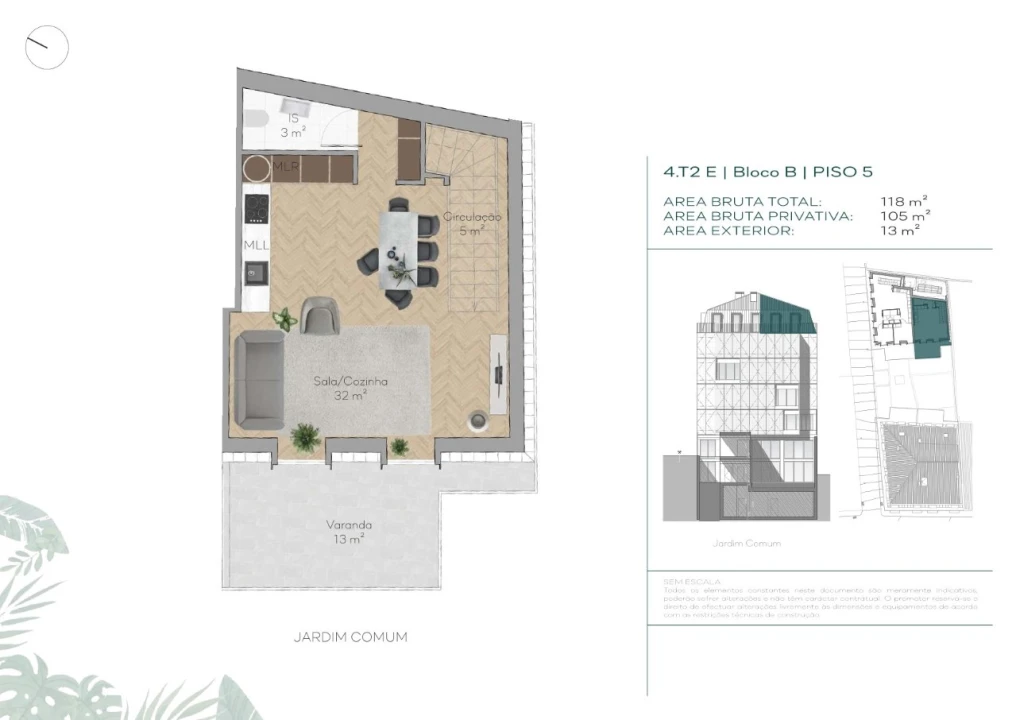 Apartamento T2 para Venda em Santo António Planta 2