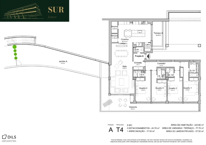 Apartamento T4 para Venda em Carnaxide e Queijas Planta 1